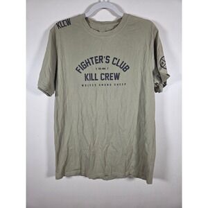 Kill Crew Fighter's Club Mens L Olive Green Wolves Among Sheep Graphic Gym Tee